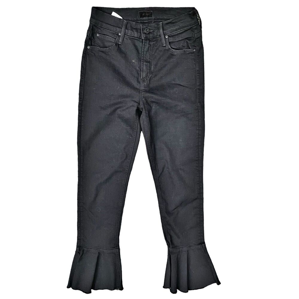 Mother Denim Women Black The Cha Cha Fray Jeans Not Guilty Size 25